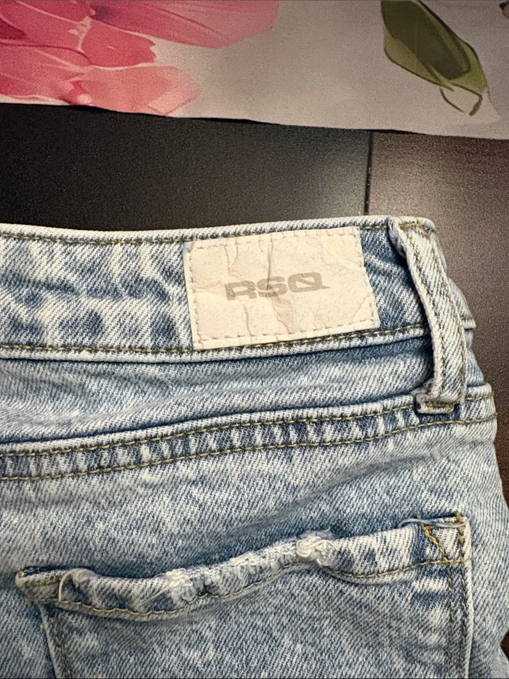 Light Wash Distressed Denim Shorts